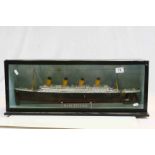 Cased Model of RMS Titanic, approximately 70cms long