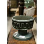 Guy Sydenham for Poole Pottery pedestal bowl, stylised Greek Key design in relief (af)