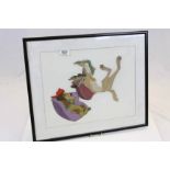 Framed and Glazed Film Cell from a Children's Cartoon depicting humorous scene with dogs