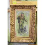 Ornate Gilt framed & glazed Watercolour of a Dutch Peasant, signed Willy Sluiter '97 (1873 - 1949)
