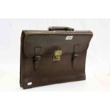 A vintage leather briefcase.