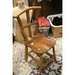 Primitive Style Rustic Oak and Elm Chair