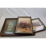 A Collection Of Three Military Framed Pictures.