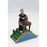 Painted Cast Iron "Magician Bank" Money box