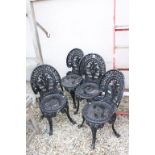Set of Four Ornate Metal Garden Chairs