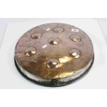 Large French Copper Hanging Oyster Pan, approx. 43cms diameter