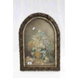 19th Century Ornately carved Wooden framed & glazed Still Life Watercolour