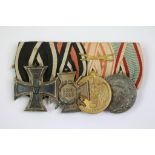 A World War One / WW1 German Medal Group To Inlcude The Iron Cross 2nd Class And The Hindenberg