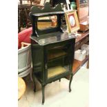 Victorian Ebonised Display Cabinet with Mirrored Back, Single Glazed Door and raised on Cabriole