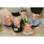 Collection of five ceramic Natwest Pig money boxes