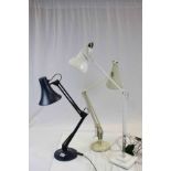 Two Herbert Terry Cream Angle Poise Desk Lamps together with another Angle Poise Desk Lamp