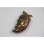 Brass vesta case in the form of a half moon