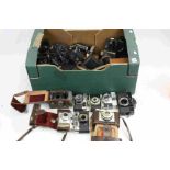 Box of mixed vintage Cameras, parts and accessories