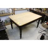 Victorian Pine Scrub Top Kitchen Table with Drawer to end, 137cms long x 87cms wide x 71cms high