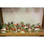 Collection of Sixteen 19th century Staffordshire Animals including Deer, Sheep, Hounds, etc, some