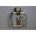 Lalique Pour Homme Eau de Toilette bottle with contents, frosted reverse intaglio horse head