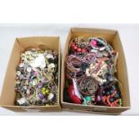 Two Boxes of Fashion and Costume Jewellery