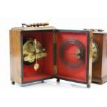 Wooden cased Key wind mantle clock with enamel dial, Brass fittings and Key
