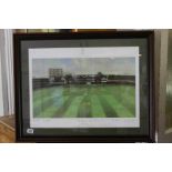 Framed and Glazed Limited Edition Cricket Print by Jack Russell ' The Ultimate Test ' signed by