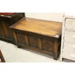 Oak Coffer with Carved Panel Sides