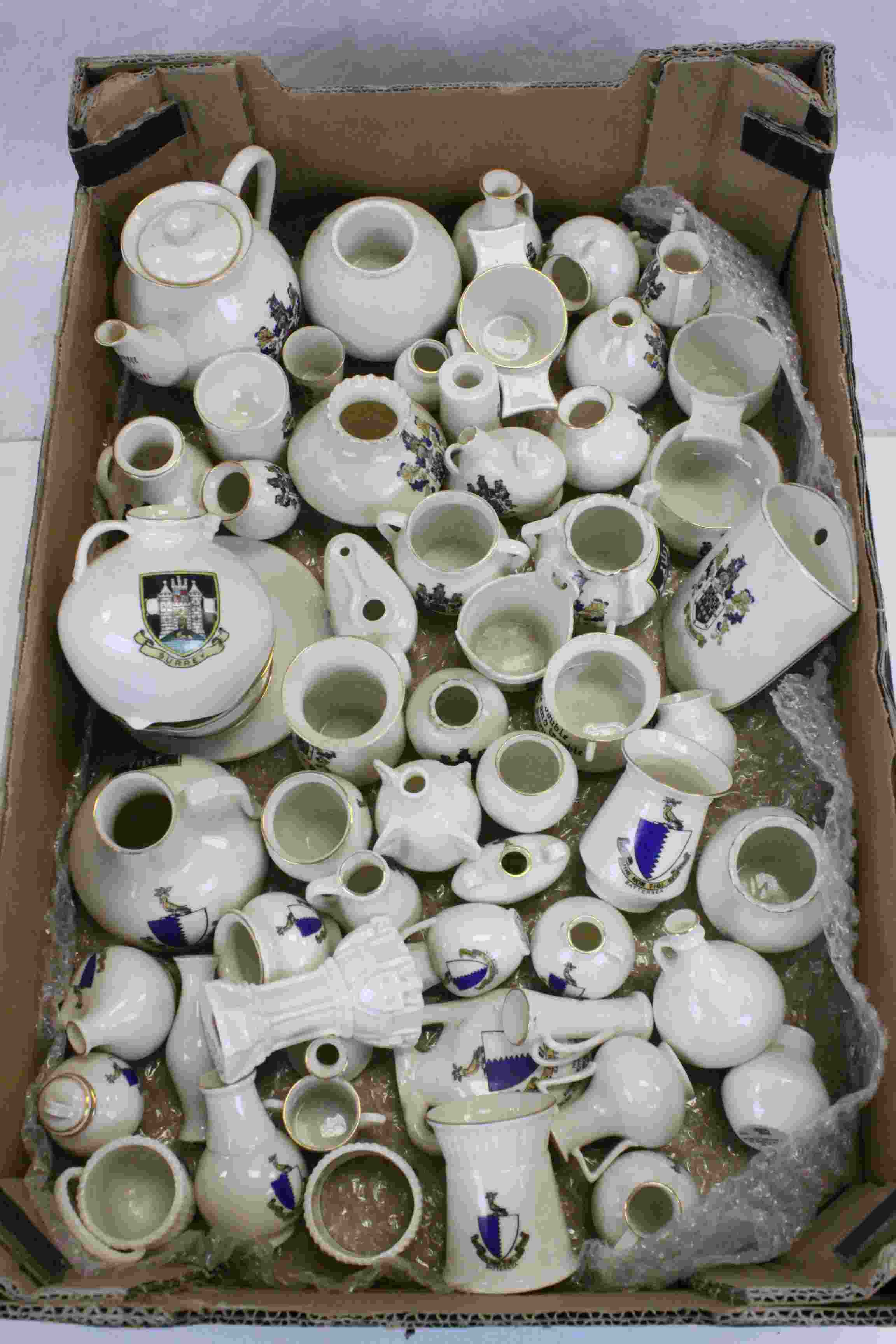 Goss Crested China, approx 60 pieces, mostly bearing crests of London boroughs of Battersea,