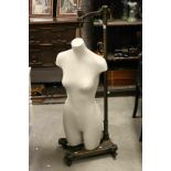 Atrezzo Shop Display Female Torso Mannequin hanging from a Bronze Effect Metal Stand, on castors