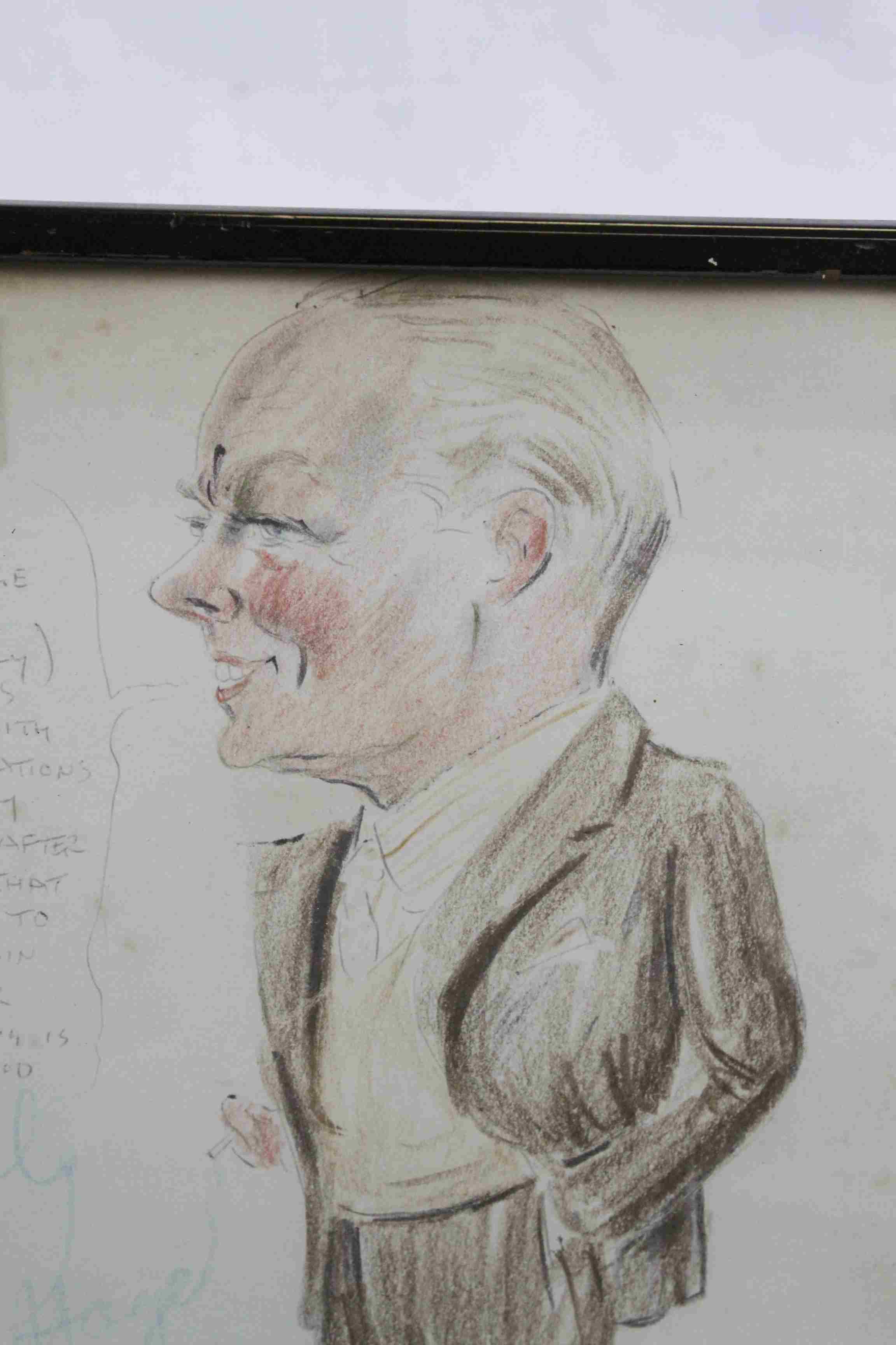 Framed and glazed Humorous sketch of Horse Trainer "Tommy Rayson" & signed "Poli '47" - Image 5 of 5