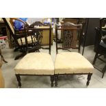 Pair of Late 19th / Early 20th century Nursing Chairs on Ceramic Castors