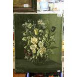 Kynaston 20th century Oil on Canvas Still Life Flowers, signed