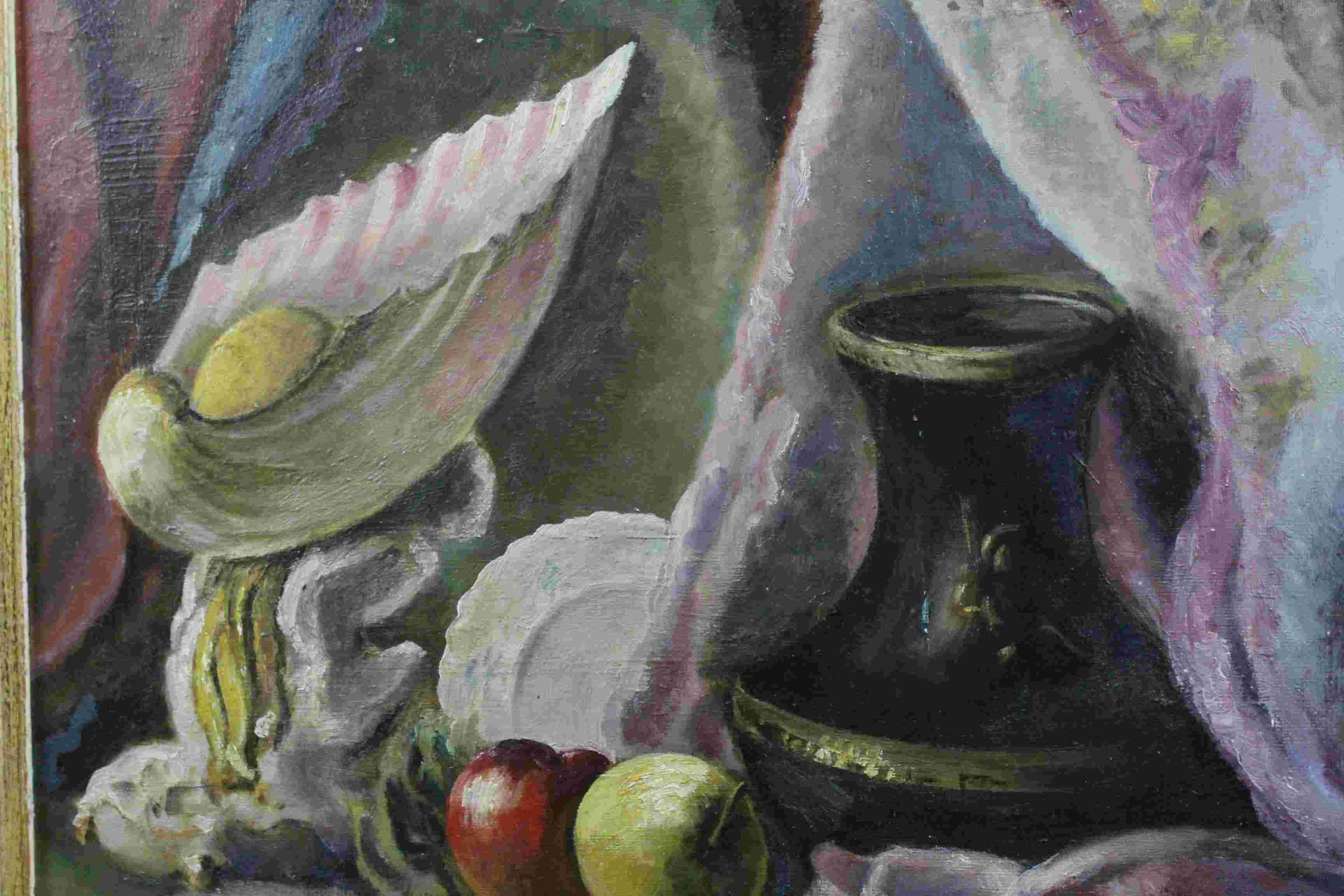 Early 20th century Still Life Oil on Board with label to verso John Mathieson, Edinburgh - Image 2 of 2