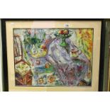 A framed impressionists oil painting still life indistinctly signed D Roland?