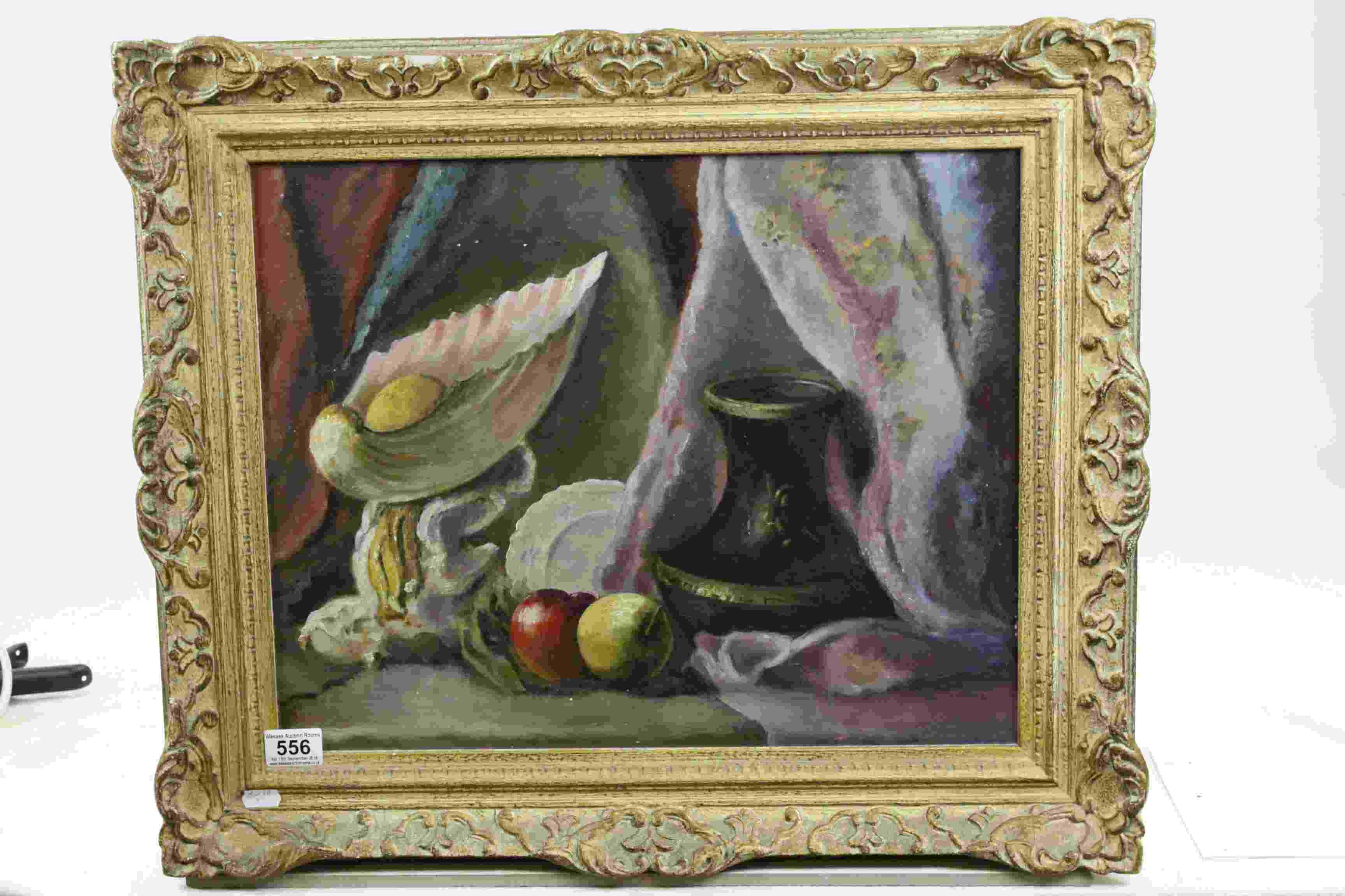 Early 20th century Still Life Oil on Board with label to verso John Mathieson, Edinburgh