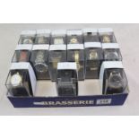 15 Quartz Gents Watches in Perspex Display Boxes