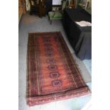 Persian Wool Red Ground Rug, 225cms x 112cms