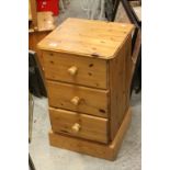 Contemporary Pine Chest of Three Short Drawers