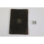 Antique leather wallet with silver cartouches