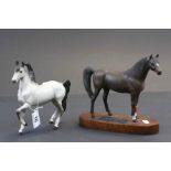 Beswick Connoisseur model horse "Arab Xayal" with wooden base & a Grey Arab