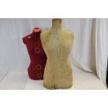 Vintage Cloth Covered Female Torso Mannequin together with a more Modern Tailors Female Torso