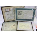 Four framed & glazed hand coloured Antique Maps to include; Turkey, Persia, Israel & Imperial Rome