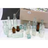 Collection of Vintage Glass Bottles including Drinks, Medicine, etc