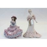 Two unglazed Coalport figurines to include; Covent Garden, Age of Elegance