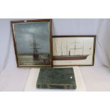 Framed Oil Painting of a Sailing Ship signed D Long, Framed and Glazed Print of Screw Steamship