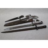 A Collection Of Three Military Bayonets To Include A WWI German Model 1898/05 Bayonet The Blade