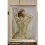 Study of a Female Nude, 20th century Oil on Board, 54cms x 72cms
