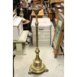 Victorian Brass Gothic Candle Standard, 129cms