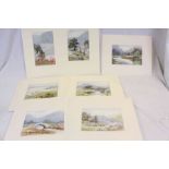 Collection of Seven Watercolours of Snowdonia Landscapes by Irene Biggs dated 1935. All mounted and