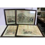 Set of Four 19th century Fox Hunting Prints ' Moore's Tally Ho! of the Sports ' engraved by G Hunt