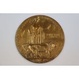 A World War One / WW1 Memorial Death Plaque Issued To : 31424 Private Edwin John Ashman Of The