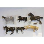 Collection of ceramic animals to include a Beswick Lioness & Horses