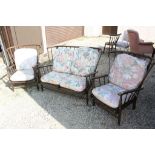 Ercol Windsor Style Stickback Three Piece Suite comprising Sofa and Two Armchairs